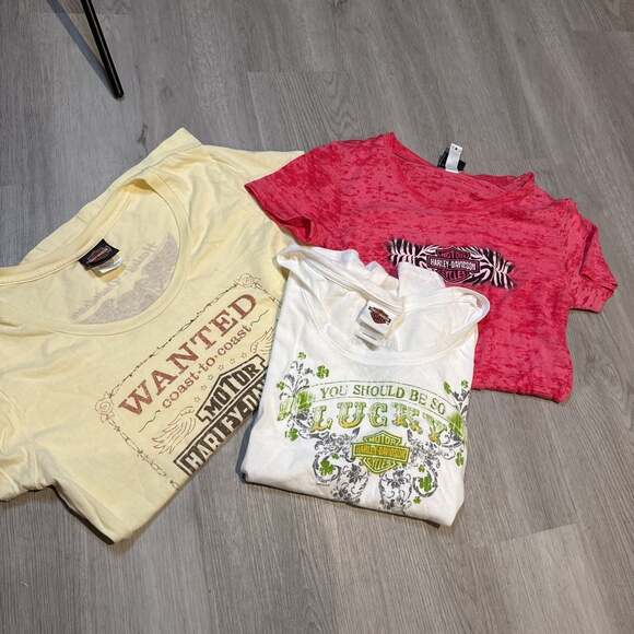 3 piece bundle of Harley‎ Davidsons shirts women’s size L - Picture 1 of 7